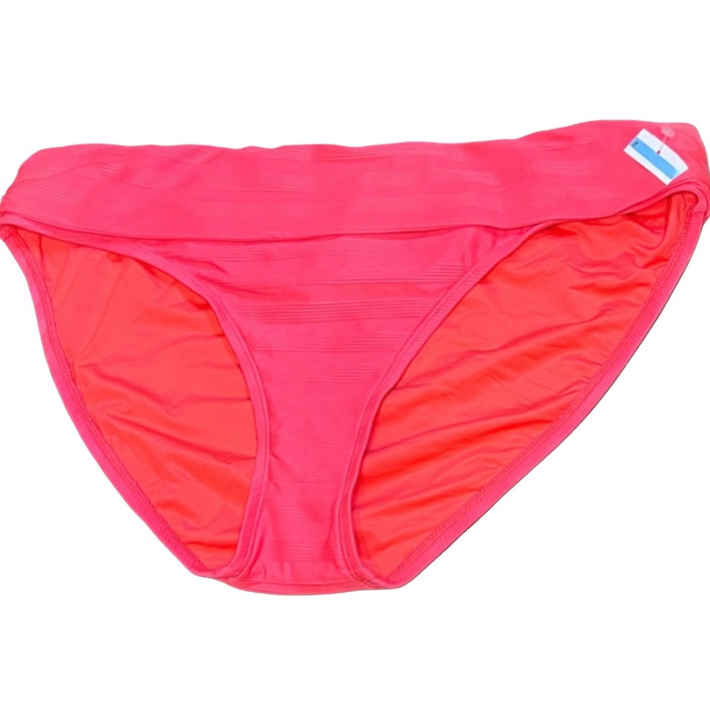 La Blanca Island Goddess Bikini Bottom Size 16 Pink Shirred Hipster NWT